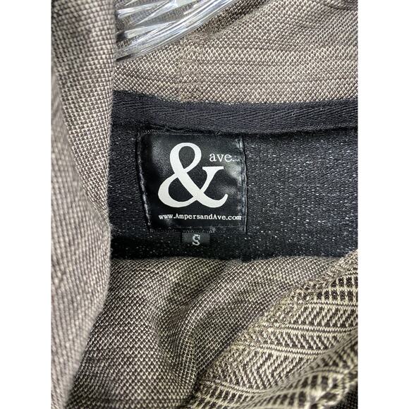 Ampersand Avenue Hoodie Womens S Black Aztec Double Hood Long Sleeve Sweatshirt - Picture 3 of 11